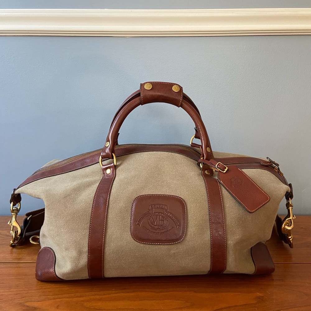 Ghurka Marley Hodgson Duffle Weekender Bag, twill, EUC!